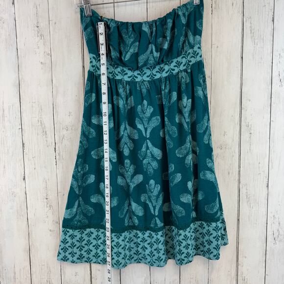 NWT Jimmy'z Dark Teal Floral Strapless A-Line Cotton-Blend Dress Size Small - Picture 11 of 12